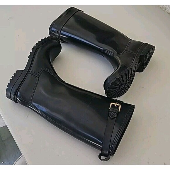 Marc By Marc Jacobs Tall Sleek Black Rubber Winter Rain Boots Size 39 (6) - Picture 7 of 9